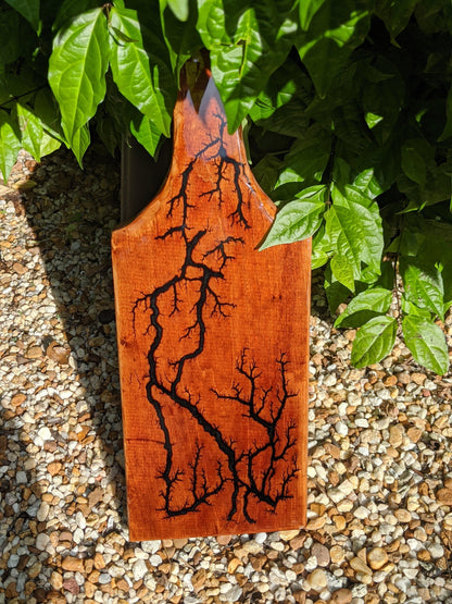 Handled Charcuterie Board - Fractal Burned with Comfort-Grip Handle