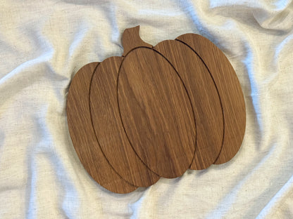 White Oak Pumpkin Board | Handcrafted Wooden Fall Serving & Charcuterie Board