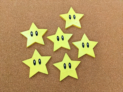 Mario Super Star Wood Coaster Set - Handcrafted Gaming Coasters (Set of 4)